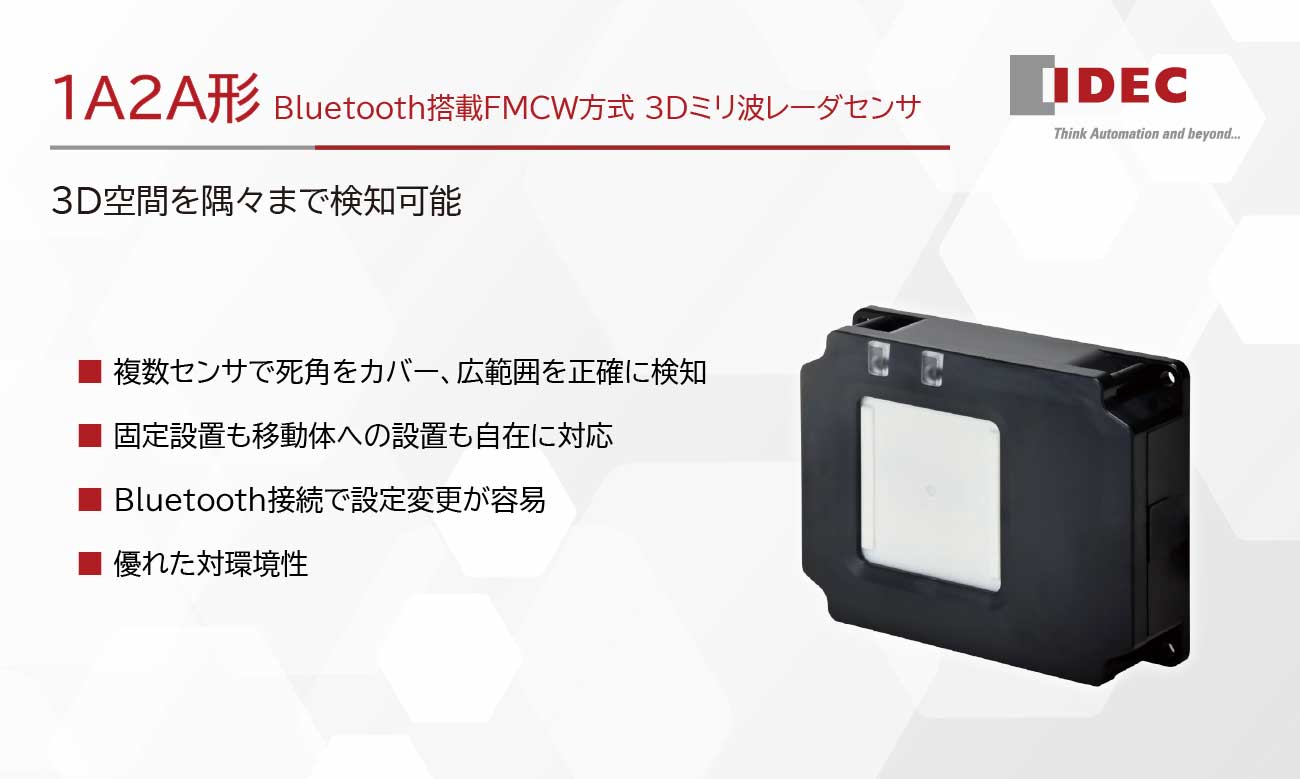 IDEC 1A2A形 Bluetooth搭載FMCW方式 3Dミリ波レーダセンサ